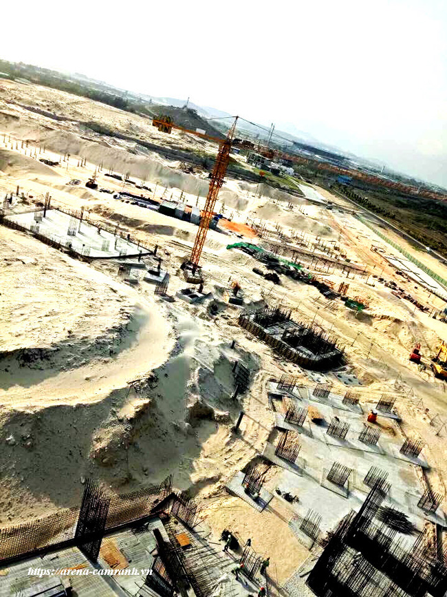 Toàn cảnh công trường dự án Arena Cam Ranh nhìn từ trên cao